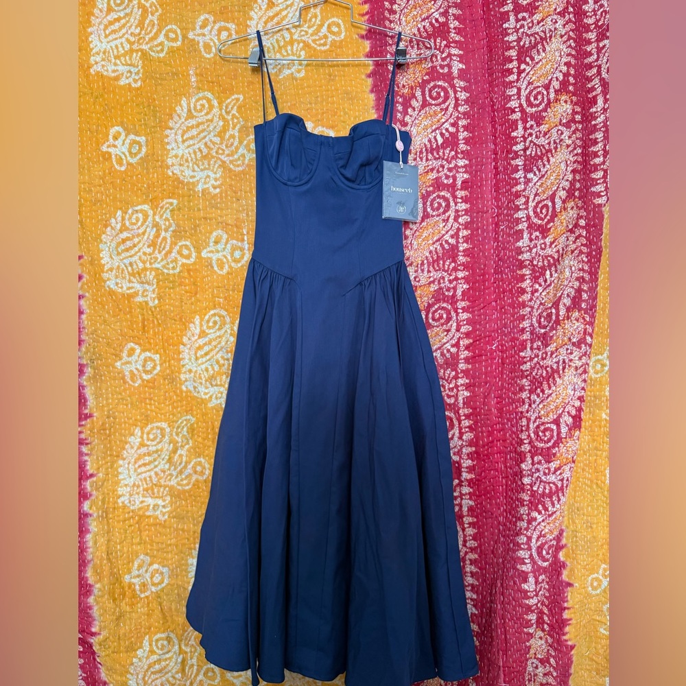 House of CB Strapless Navy Dress